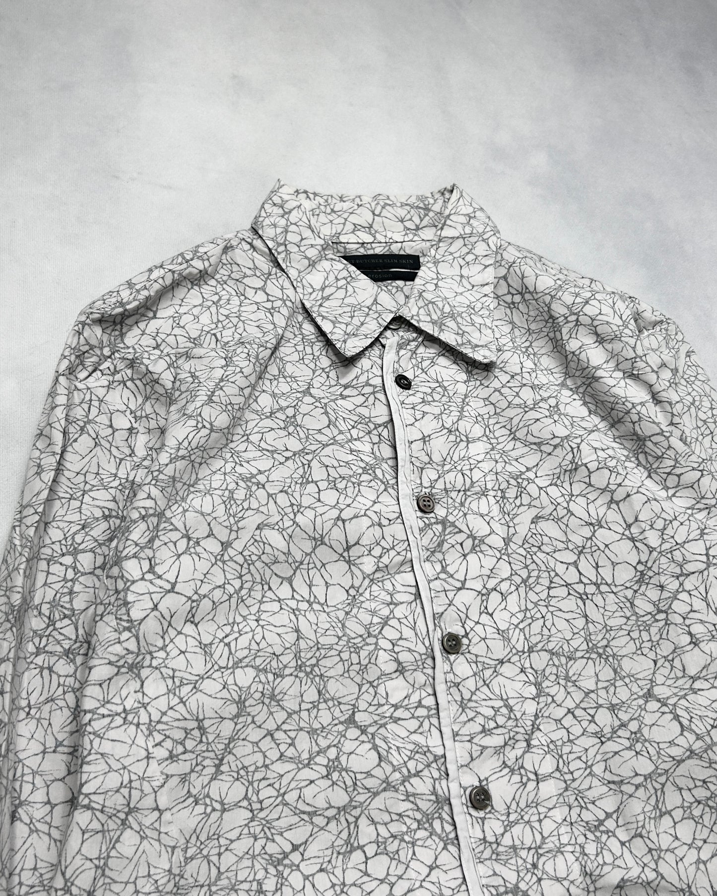 Diet Butcher Slim Skin Crackle Longline Shirt Size 1