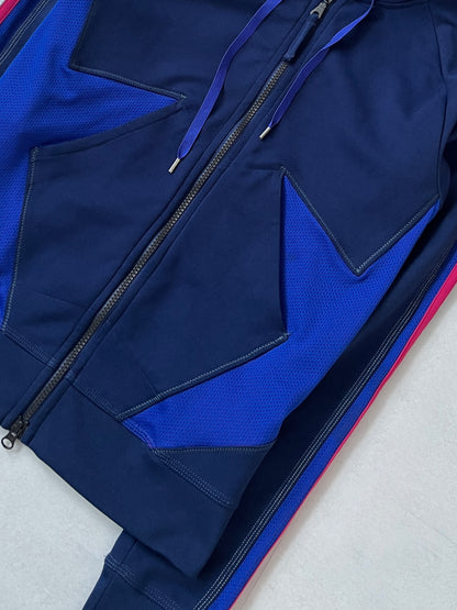 Marithe + Francois Girbaud blue star track jacket Size S