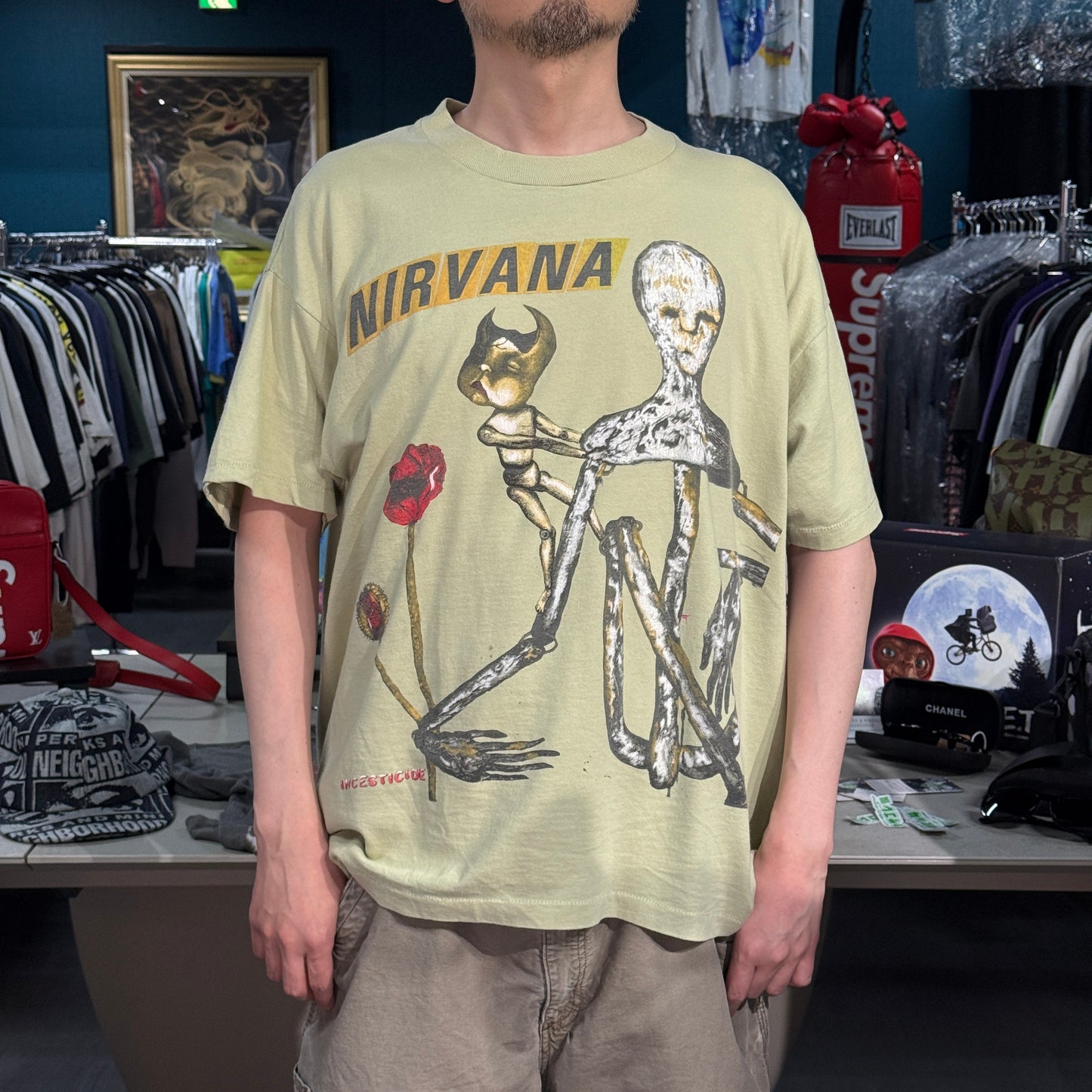 NIRVANA 90s "INCESTICIDE" Kurt Cobain Art T-Shirt Size XL
