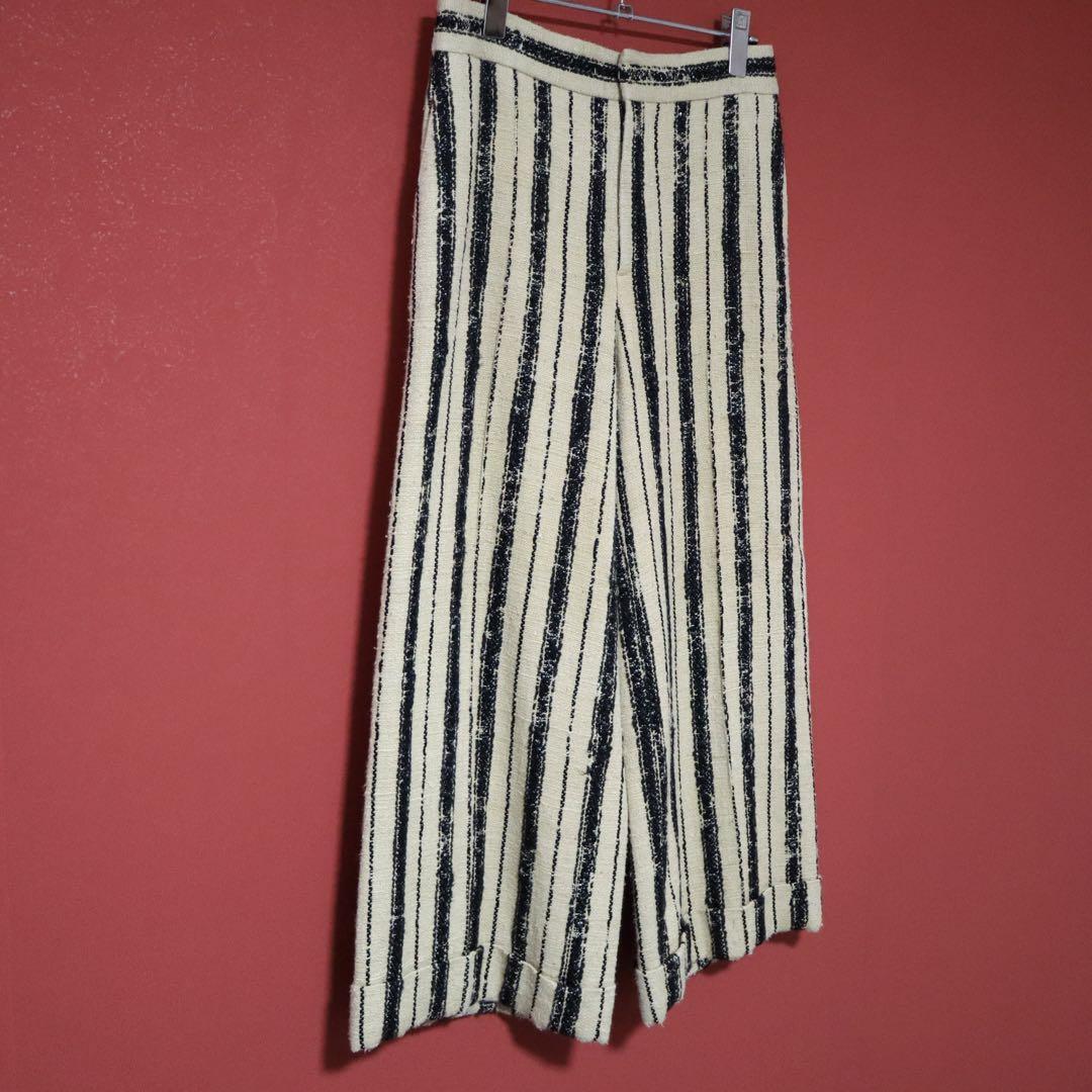 Christian Dior Striped Silk Blend Wide Pants Size 40