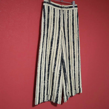 Christian Dior Striped Silk Blend Wide Pants Size 40