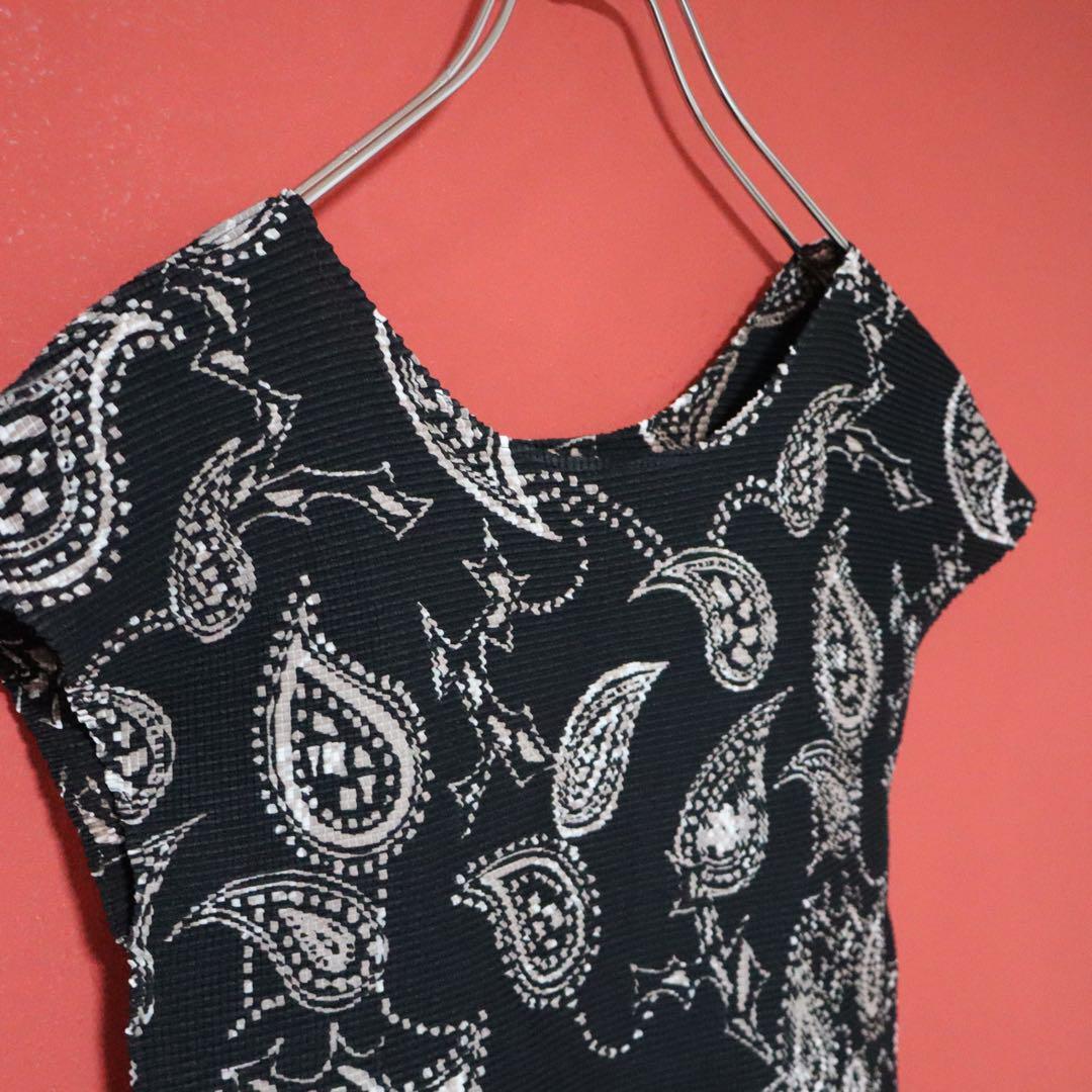Issey Miyake Paisley All-over Pleated T-Shirt Size FREE