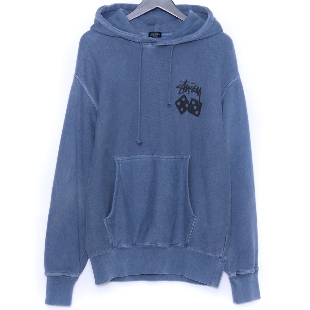 STUSSY 25SS Dice Pigment Dyed Hoodie Blue Size S