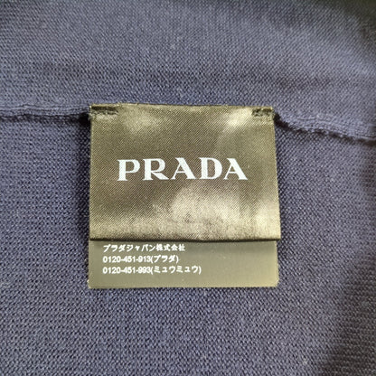 Prada Navy Virgin Wool Zip Up Drivers Knit Size 48