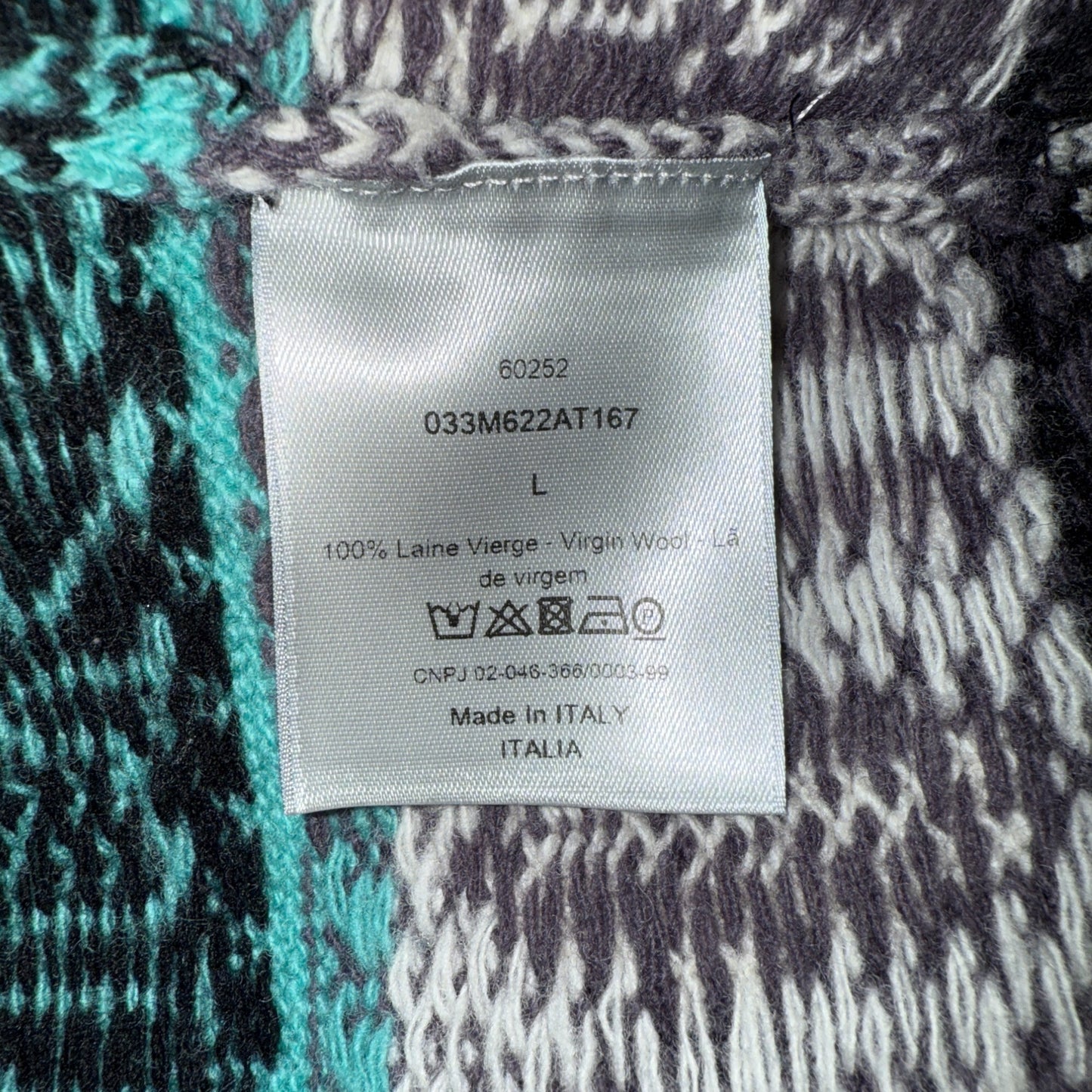 DIOR x SHAWN STUSSY Multicolor Wool Jacquard Sweater Size L