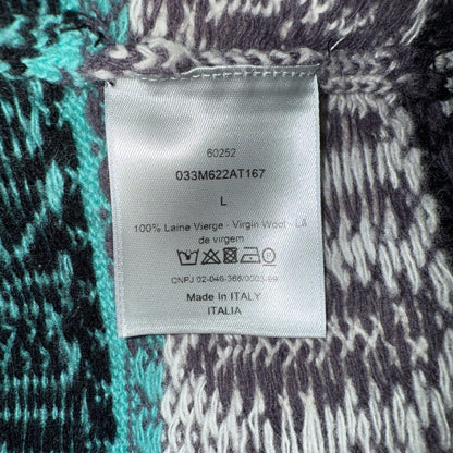 DIOR x SHAWN STUSSY Multicolor Wool Jacquard Sweater Size L