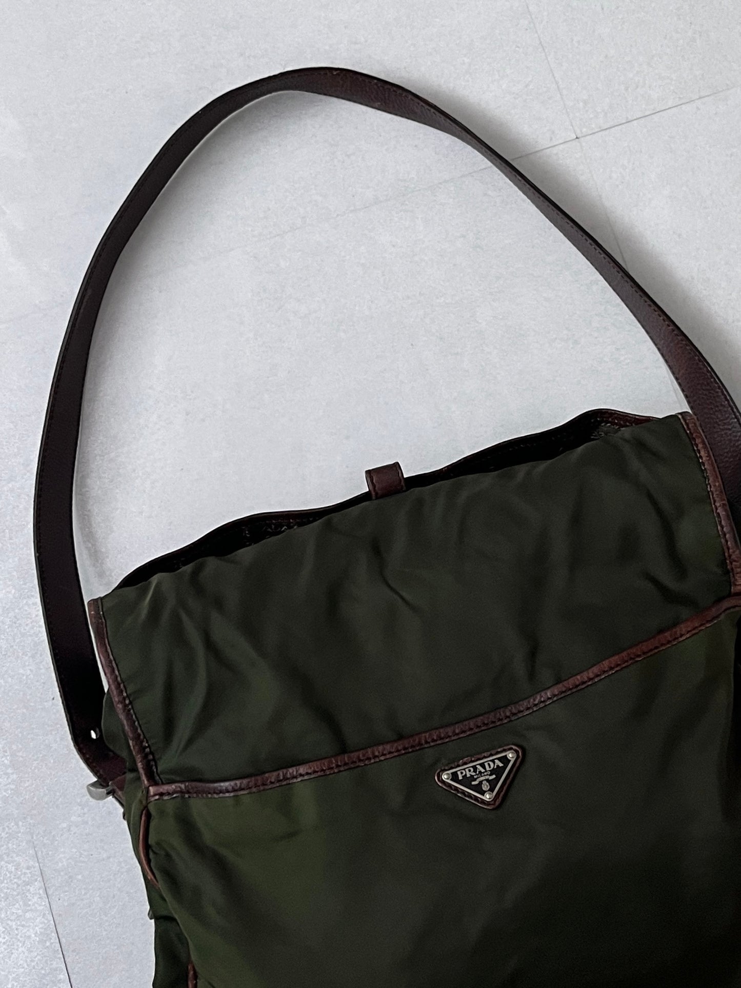 Prada Mix Material Shoulder Bag Multi Size F