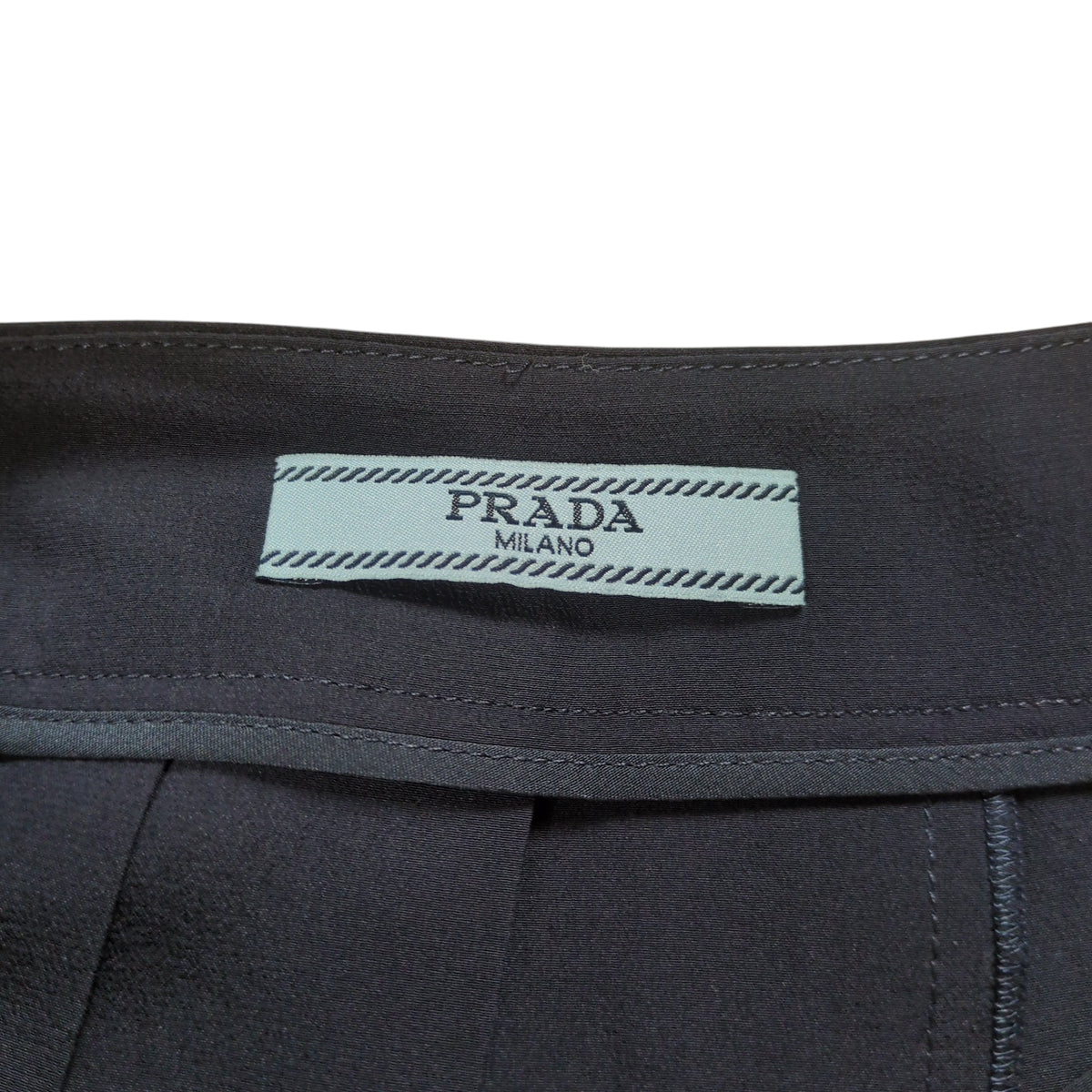 PRADA Silk Pleats Skirt Navy Size 38