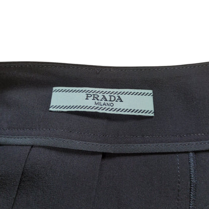 PRADA Silk Pleats Skirt Navy Size 38