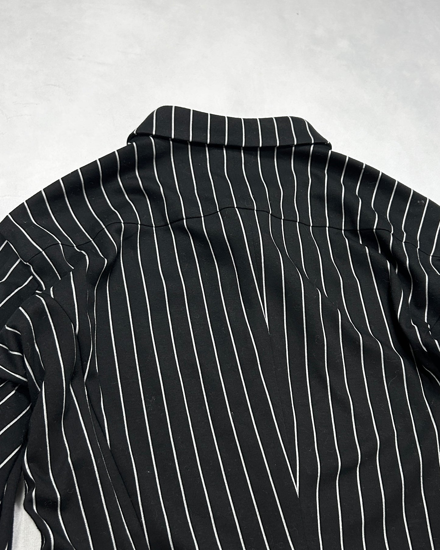Devoa Anatomical Pattern Striped Dress Shirt Black Size 3