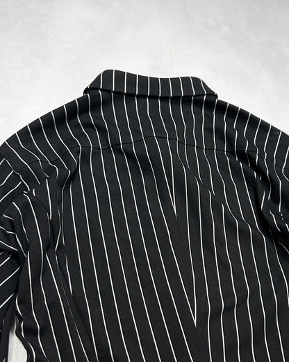 Devoa Anatomical Pattern Striped Dress Shirt Black Size 3
