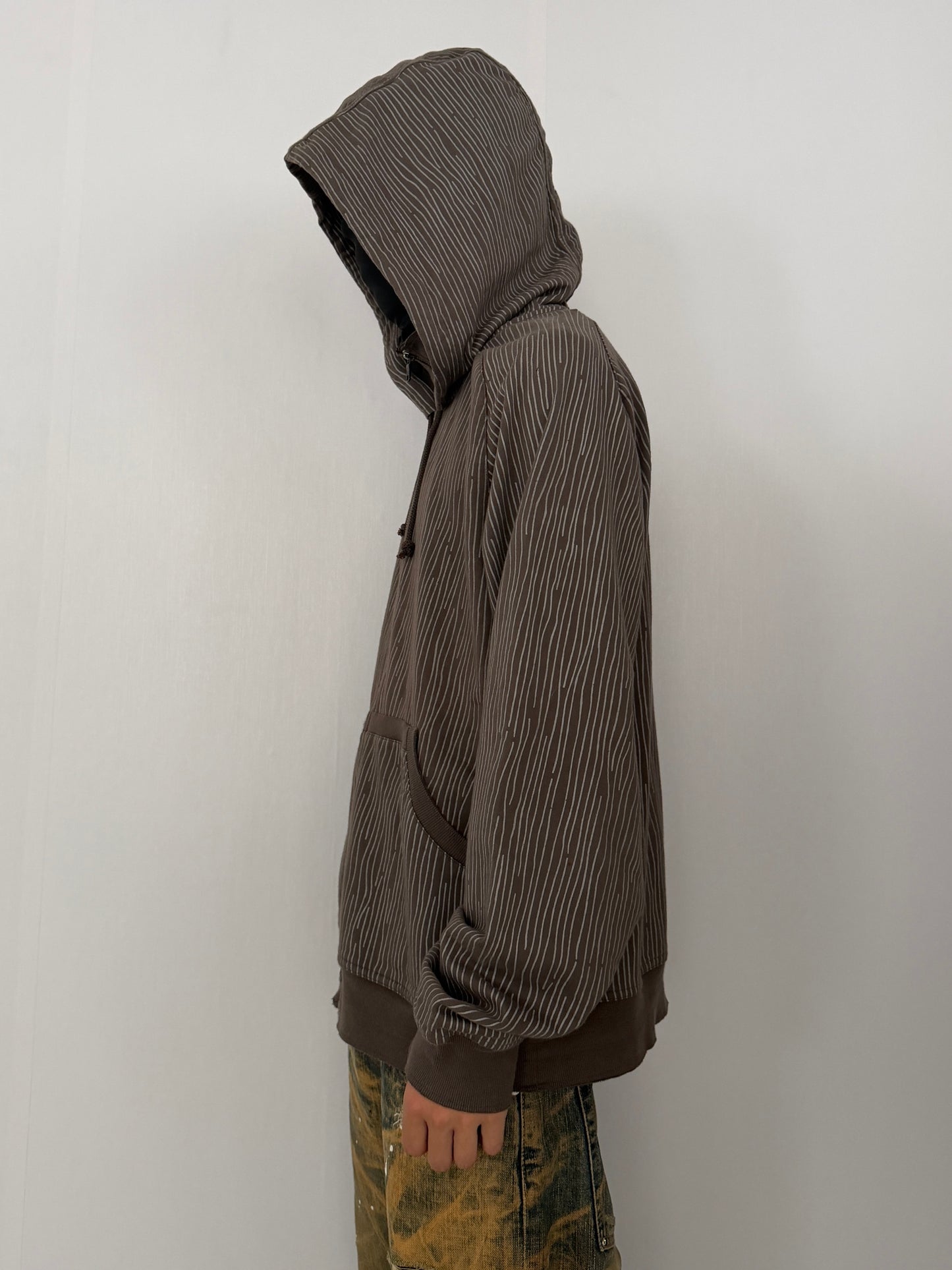 Armani Exchange Brown Big Hood Zip Hoodie Size L