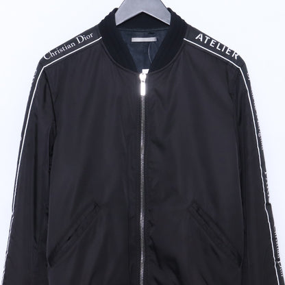 DIOR MA- Atelier Logo Tape MA-1 Bomber Jacket Black Size 48