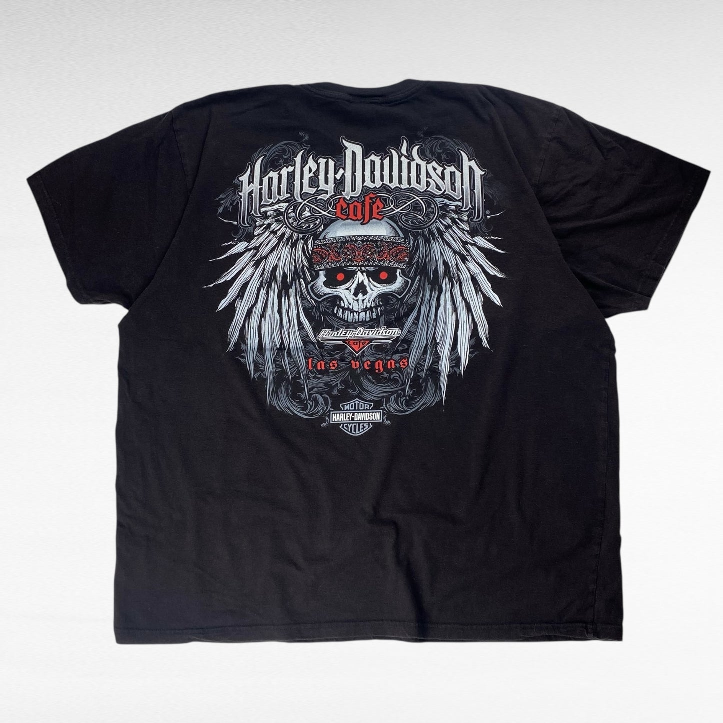 HARLEY-DAVIDSON Cafe 00s Short Sleeve T-Shirt Black Size 2XL