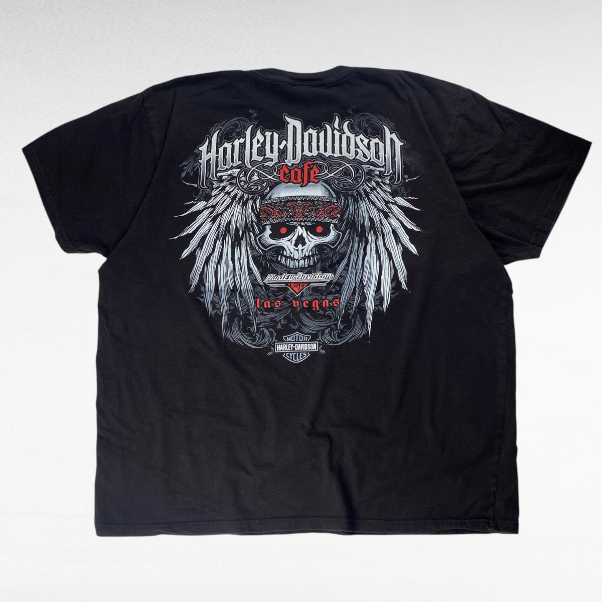 HARLEY-DAVIDSON Cafe 00s Short Sleeve T-Shirt Black Size 2XL