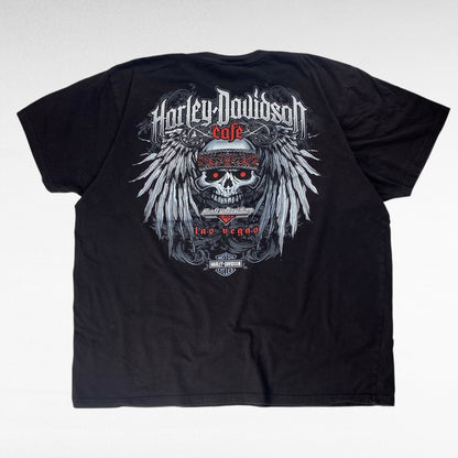 HARLEY-DAVIDSON Cafe 00s Short Sleeve T-Shirt Black Size 2XL