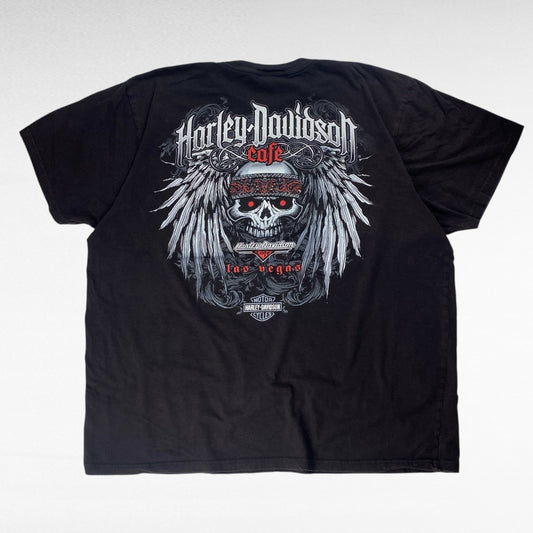 HARLEY-DAVIDSON Cafe 00s Short Sleeve T-Shirt Black Size 2XL