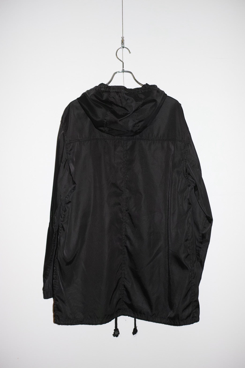 Vintage 90s PRADA Uomo HOODED NYLON HALF COAT Size S