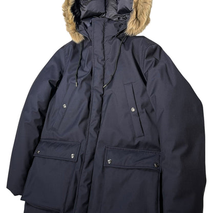 PAUL SMITH Loro Piana Fur Trimmed Jacket Navy/Beige Size S