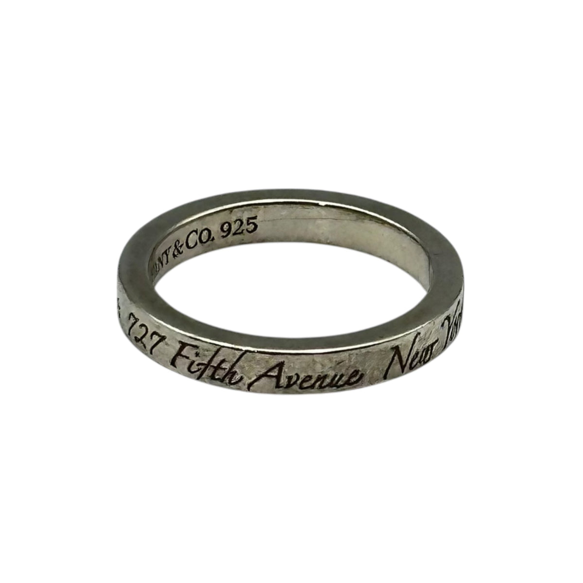 TIFFANY & CO. Notes Narrow Sterling Silver Ring Size JP 9