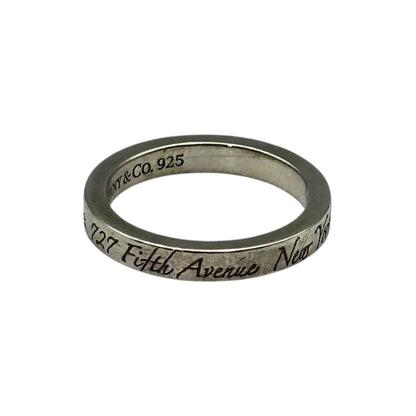 TIFFANY & CO. Notes Narrow Sterling Silver Ring Size JP 9