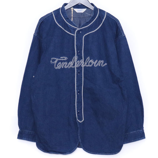TENDERLOIN Baseball Long Sleeve Shirt Indigo Size S