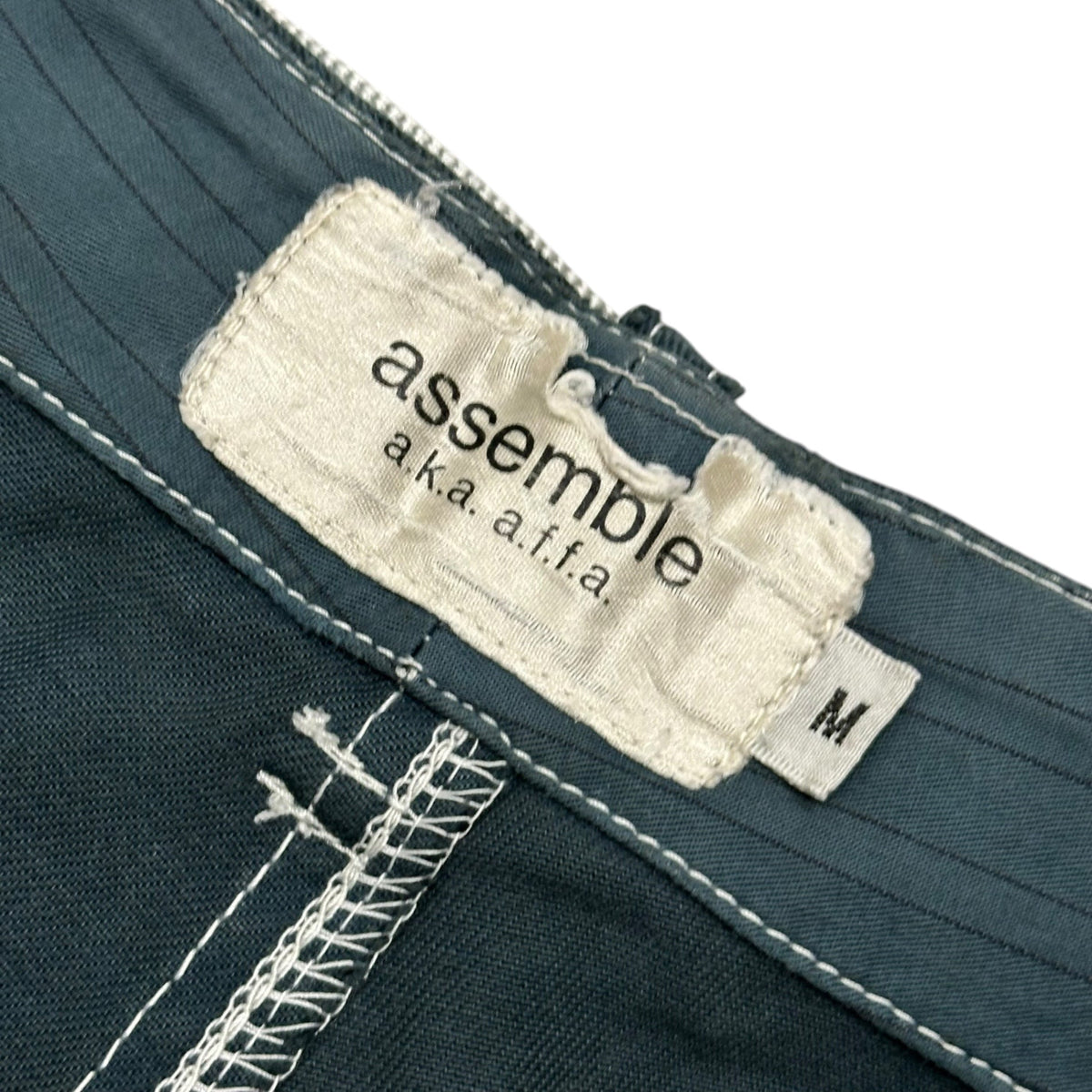 AFFA Distressed Belted Bondage Pants Navy Size M