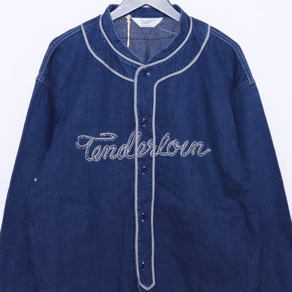 TENDERLOIN Baseball Long Sleeve Shirt Indigo Size S