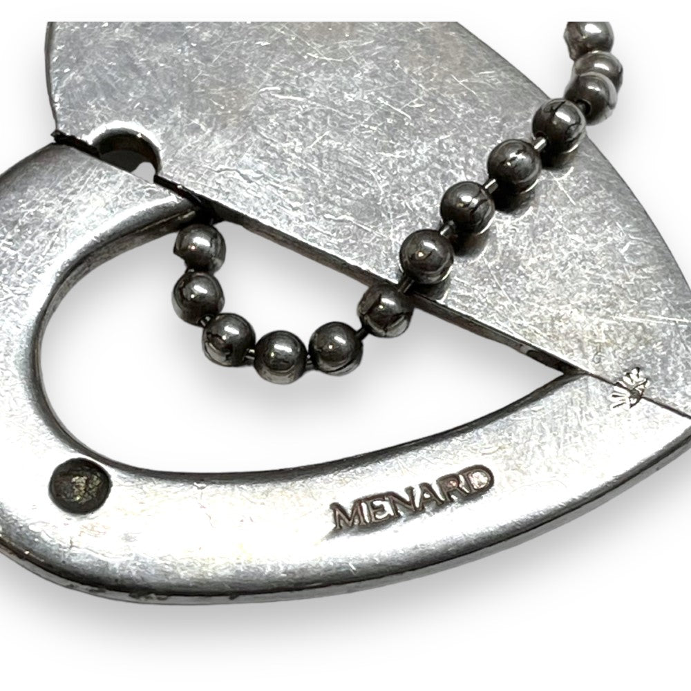 POLYTERON Heart Motif Remake Necklace Silver Size 70CM