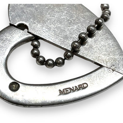 POLYTERON Heart Motif Remake Necklace Silver Size 70CM