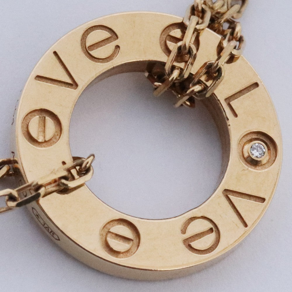 CARTIER LOVE Circle 18K YG Diamond Bracelet Size 18.7CM