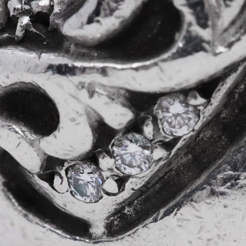 CHROME HEARTS Heart In Band Pave Diamond Ring Size JP 7