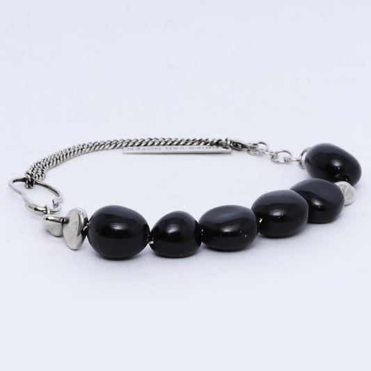 DRIES VAN NOTEN Stone Chain Bracelet Black Size F