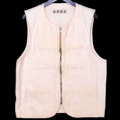 Japanese Brand Cotton Vest Beige Free Size