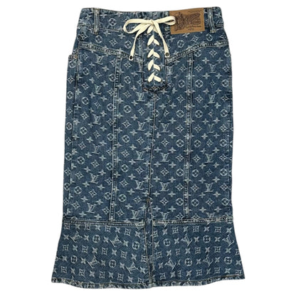 LOUIS VUITTON Monogram Denim Mermaid Skirt Size 36