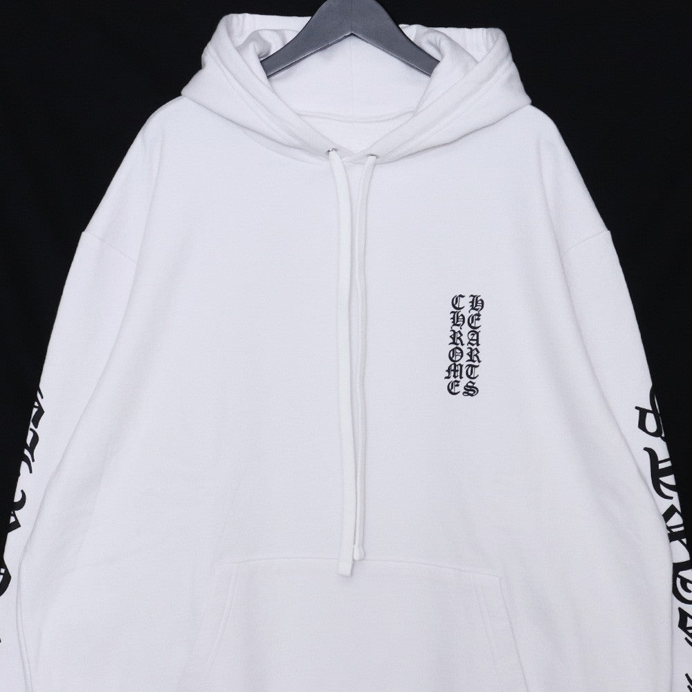 CHROME HEARTS Arm Logo Pullover Hoodie White Size XL