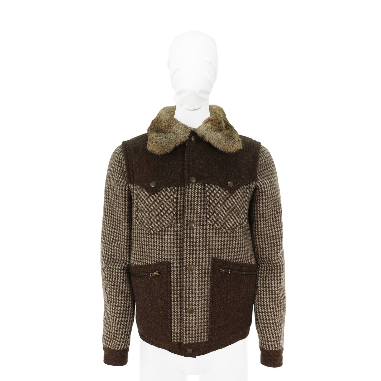 NUMBER(N)INE 2002 A/W Coat Brown Rabbit Fur Wool Size 2