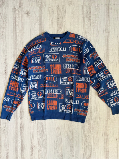 Vintage Hysteric Glamour Tops - Hysteric Glmamour AMAZING EXPRESS pattern jagur sweater - Authentic Archive
