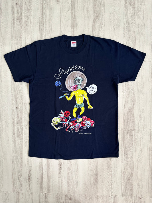 Supreme - Supreme Daniel Johnston KILL EM ALL Print T-shirt Navy L