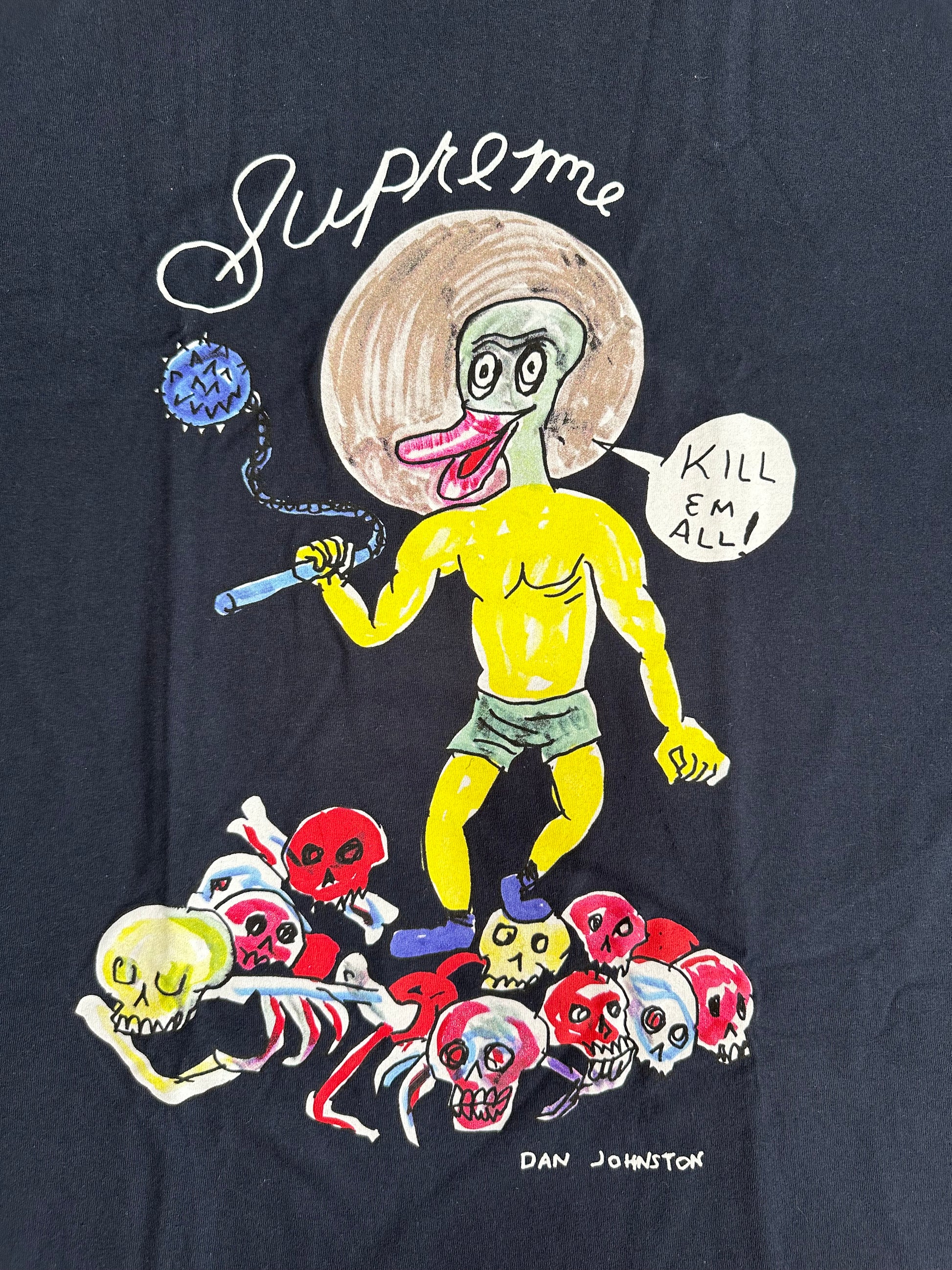 Supreme - Supreme Daniel Johnston KILL EM ALL Print T-shirt Navy L