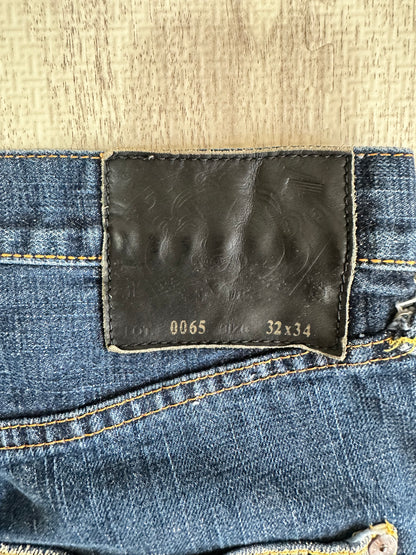 Vintage EVISU Bottoms - EVISU Multi Pocket Denim Pants Indigo Cotton 32 x 34 - Authentic Archive
