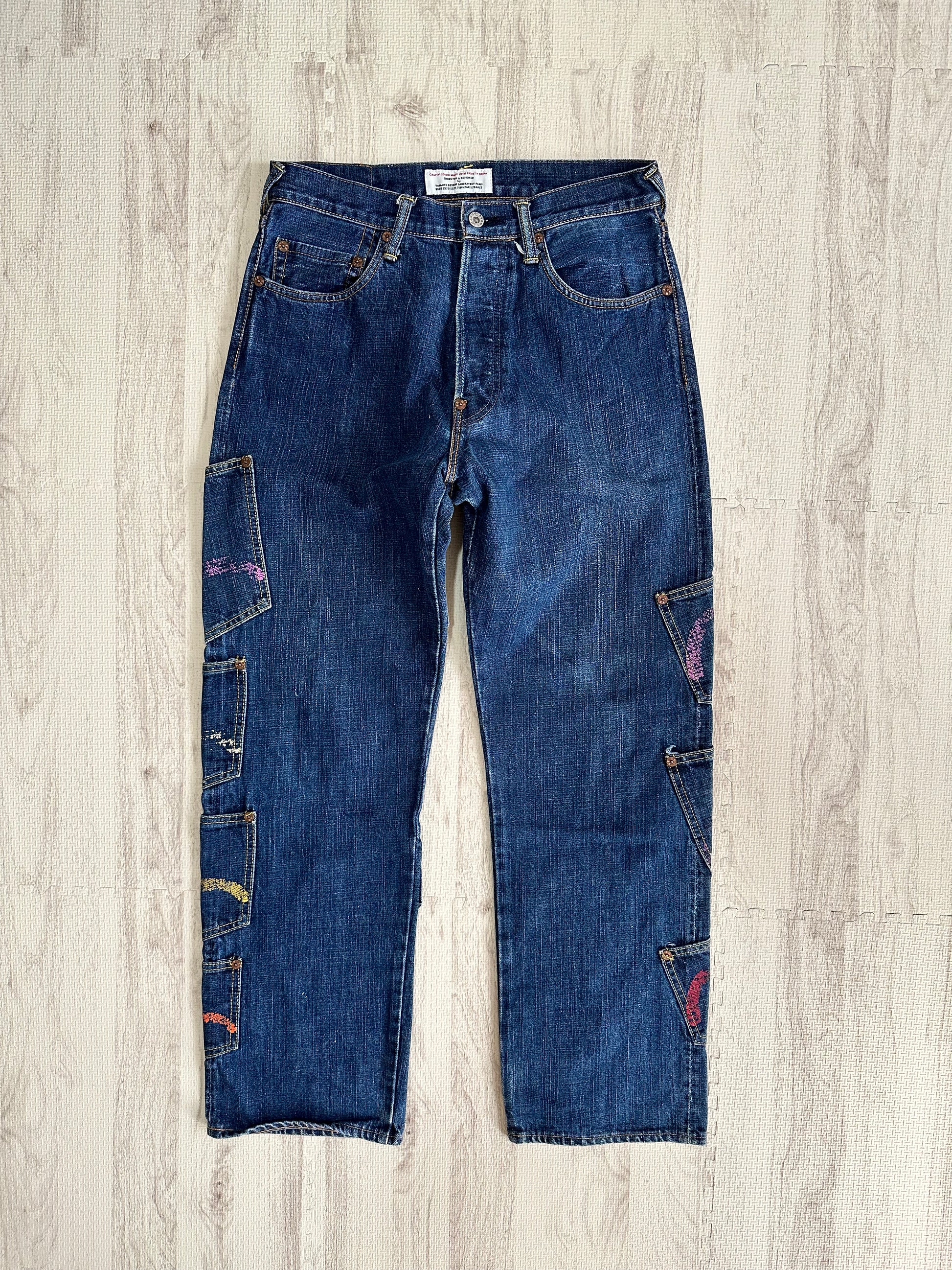 EVISU - EVISU Multi Pocket Denim Pants Indigo Cotton 32 x 34