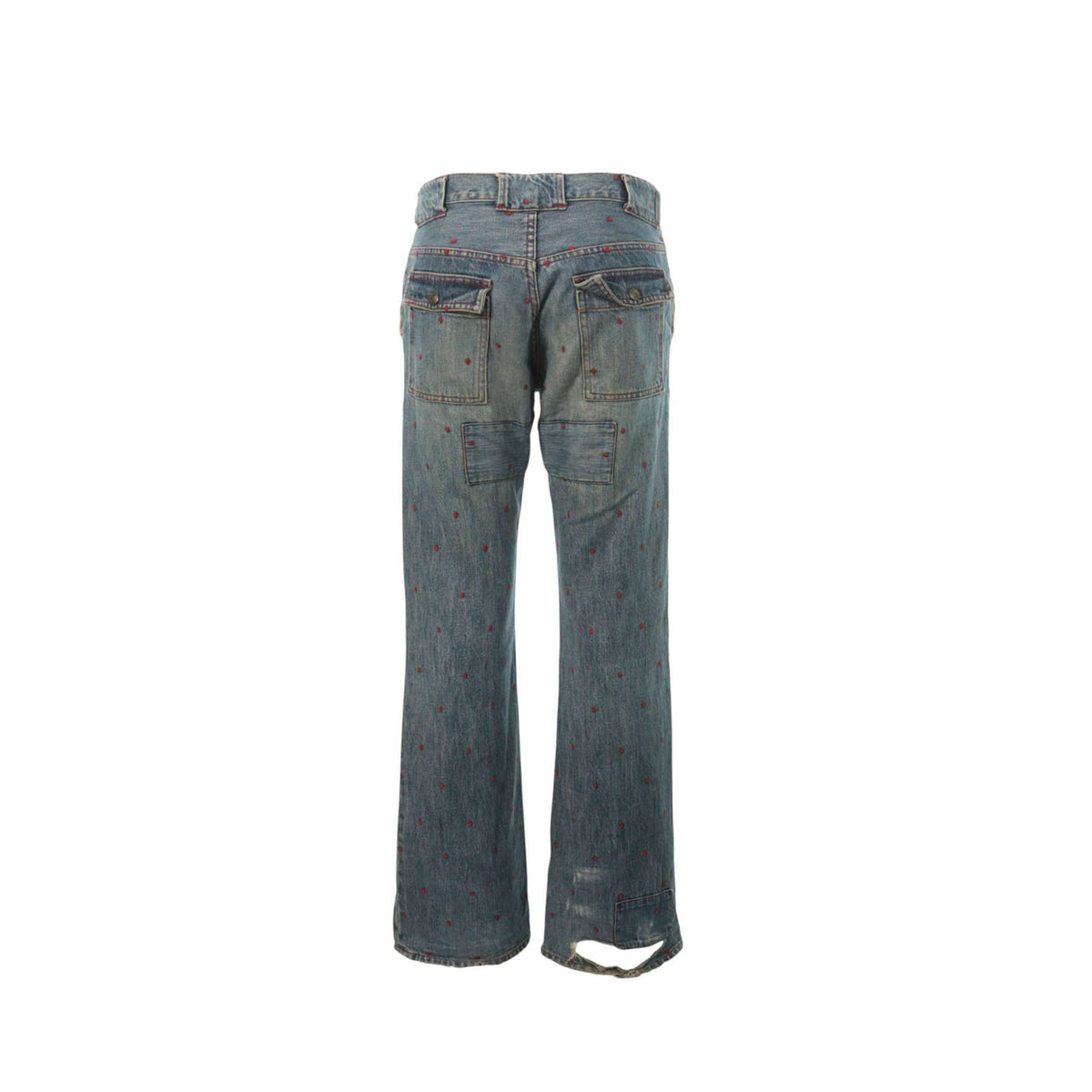 UNDERCOVER 2002 S/S Blue Red Distressed Denim Size M
