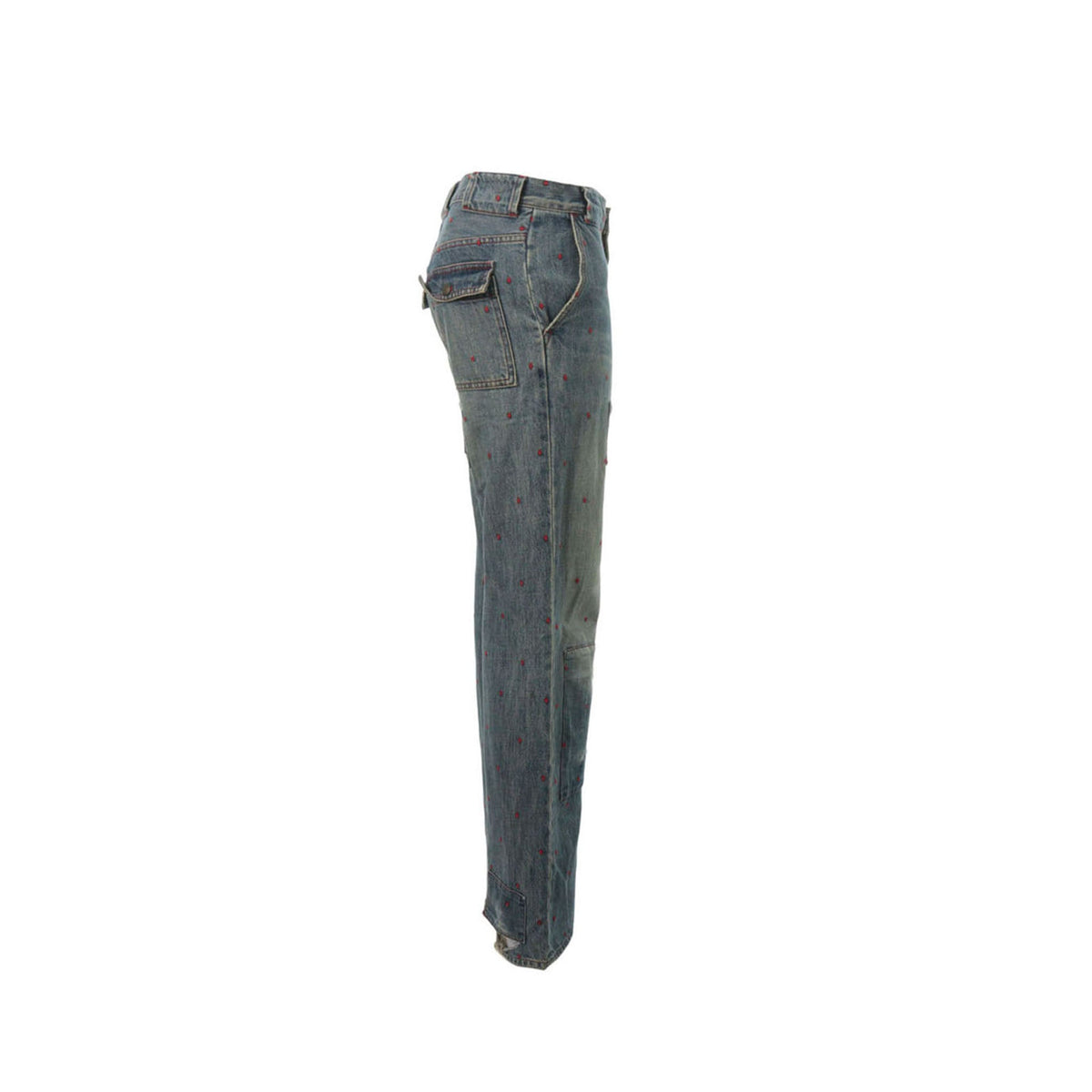 UNDERCOVER 2002 S/S Blue Red Distressed Denim Size M