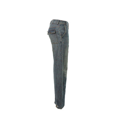 UNDERCOVER 2002 S/S Blue Red Distressed Denim Size M
