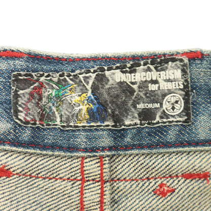 UNDERCOVER 2002 S/S Blue Red Distressed Denim Size M