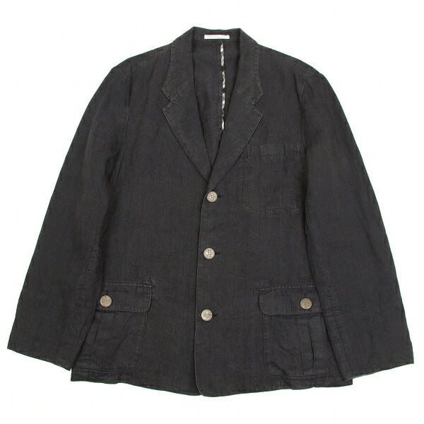 Papas Metal Button Linen 3B Jacket Gray Size S