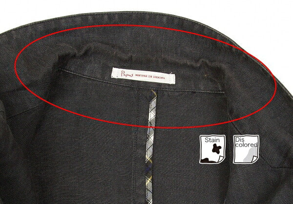 Papas Metal Button Linen 3B Jacket Gray Size S