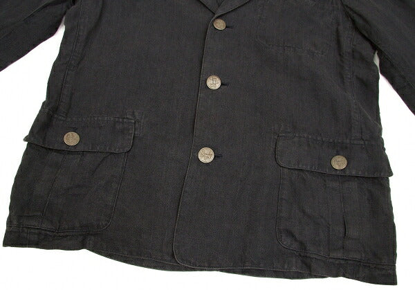Papas Metal Button Linen 3B Jacket Gray Size S