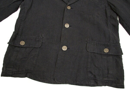 Papas Metal Button Linen 3B Jacket Gray Size S